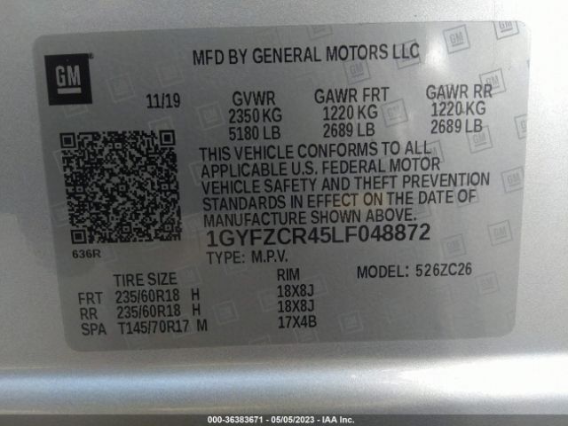 1GYFZCR45LF048872 Cadillac Xt4 Fwd Premium Luxury