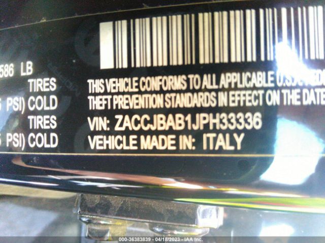 ZACCJBAB1JPH33336 Jeep Renegade Sport 4x4