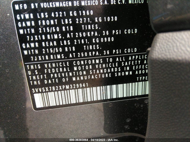 3VVSX7B2XPM329941 Volkswagen TAOS SE