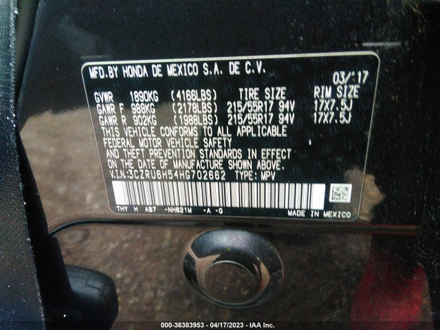 Honda HR-V EX 2017 3CZRU6H54HG702662 Image 10
