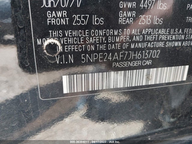 Hyundai SONATA SE 2018 5NPE24AF7JH613702 Image 11