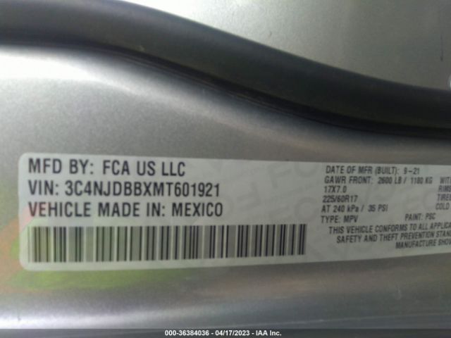 3C4NJDBBXMT601921 Jeep Compass Latitude