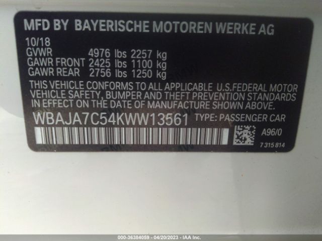WBAJA7C54KWW13561 BMW 5 Series 530i Xdrive