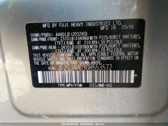 JF2SJAHC3GH553572 Subaru Forester 2.5i Limited