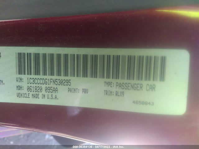 1C3CCCDG1FN530295 Chrysler 200 S