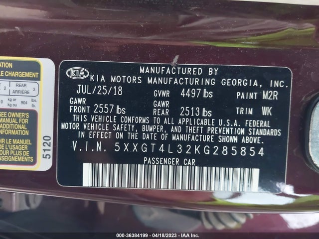 KIA Optima Lx 2019 5XXGT4L32KG285854 Image 9