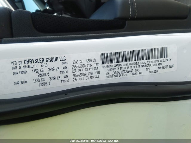 1C4RJFDJ8EC218042 Jeep Grand Cherokee Srt8