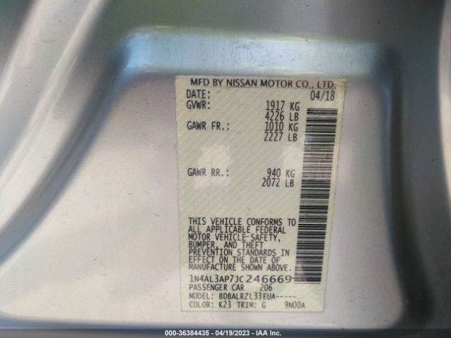 1N4AL3AP7JC246669 Nissan Altima 2.5 Sl