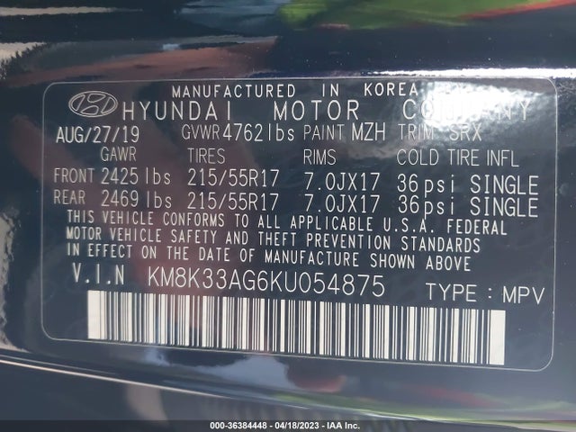 Hyundai Kona Ev Limited 2019 KM8K33AG6KU054875 Image 10