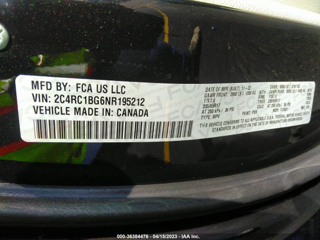 2C4RC1BG6NR195212 Chrysler Pacifica Touring L
