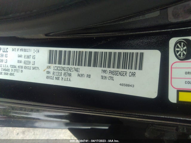 Dodge AVENGER SE 2014 1C3CDZAG1EN217461 Image 9