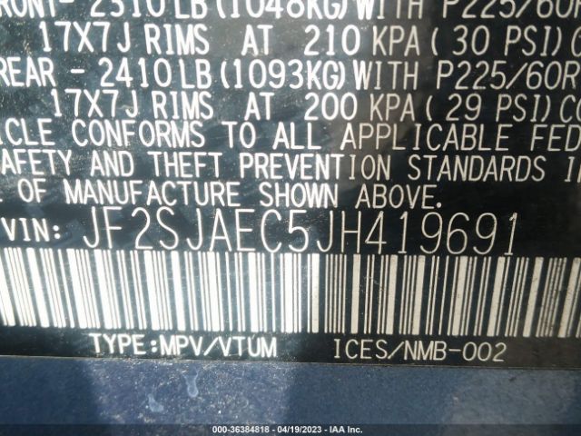 JF2SJAEC5JH419691 Subaru Forester Premium