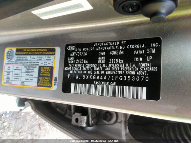 5XXGM4A71FG353070 KIA Optima Lx