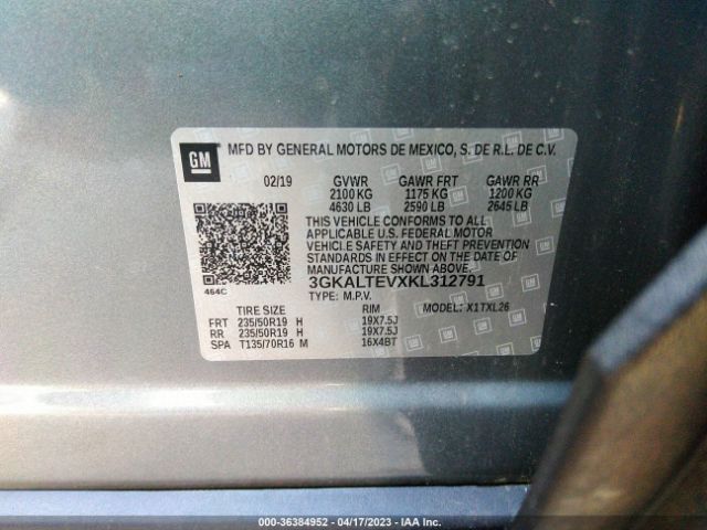 3GKALTEVXKL312791 GMC Terrain Sle