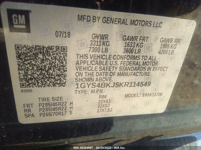 1GYS4BKJ5KR114549 Cadillac Escalade Luxury