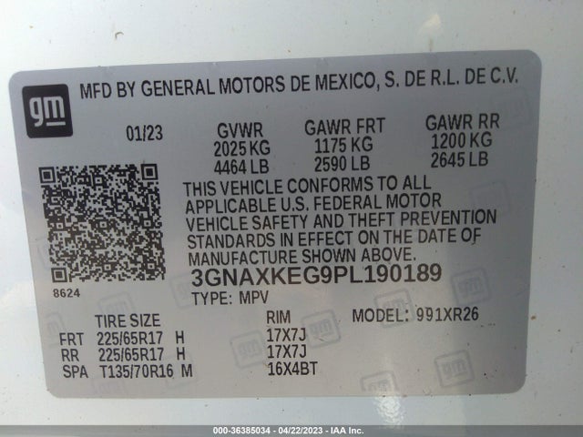 Chevrolet EQUINOX LT 2023 3GNAXKEG9PL190189 Image 9