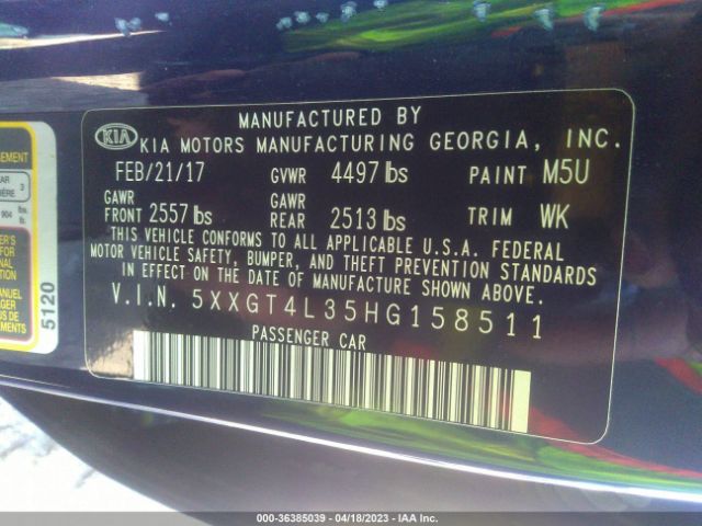 5XXGT4L35HG158511 KIA Optima Lx
