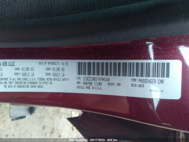 1C3CCCAB1FN704164 Chrysler 200 Limited