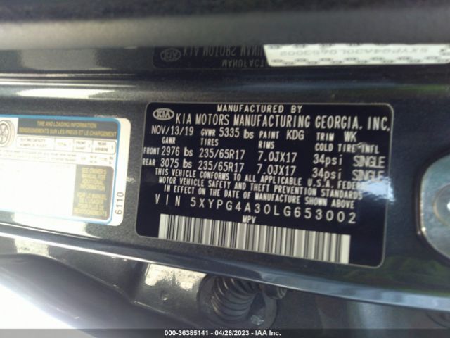 5XYPG4A30LG653002 KIA SORENTO LX