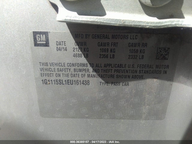 Chevrolet IMPALA LT 2014 1G1115SL1EU161438 Image 10