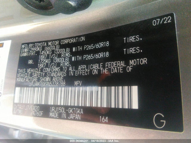 JTJAM7BX9N5338788 Lexus Gx Gx 460 Premium