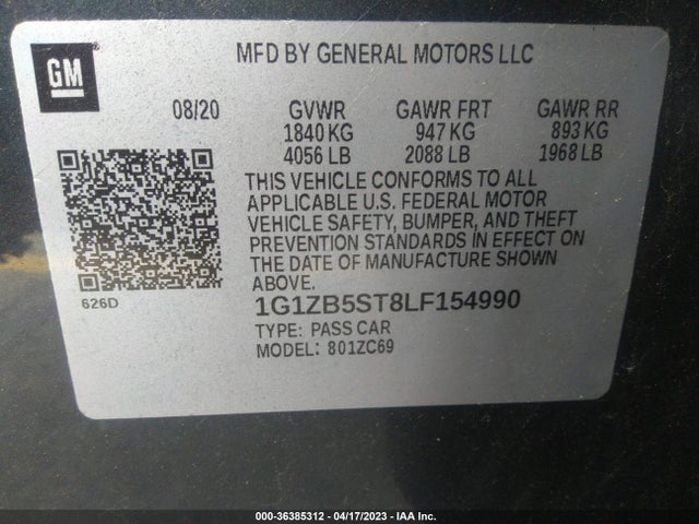 Chevrolet MALIBU LS 2020 1G1ZB5ST8LF154990 Image 9