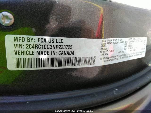 2C4RC1CG3NR223725 Chrysler Voyager Lx