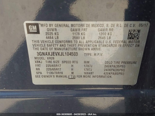 Chevrolet EQUINOX LT 2018 3GNAXJEVXJL104503 Image 10