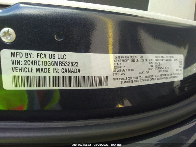 2C4RC1BG6MR532623 Chrysler Pacifica Touring L