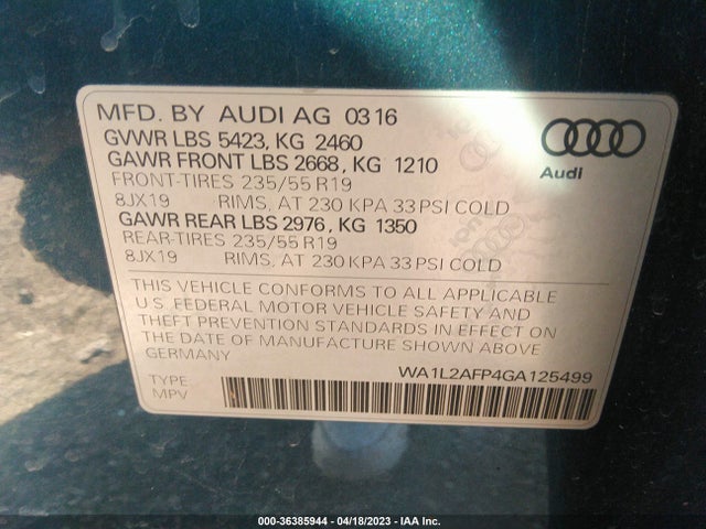 WA1L2AFP4GA125499 Audi Q5 Premium Plus