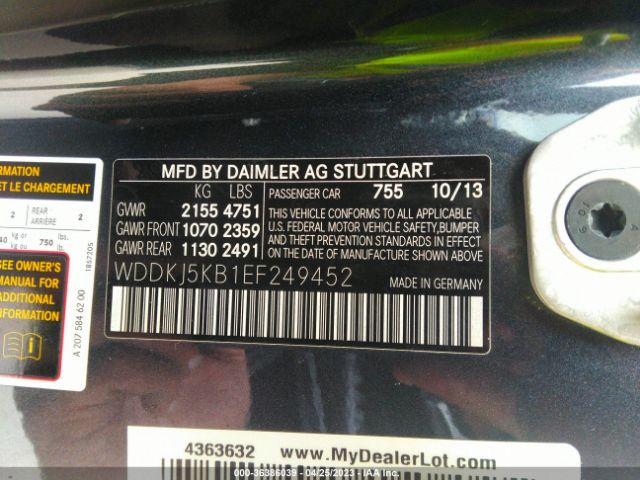 WDDKJ5KB1EF249452 Mercedes-Benz E-class E 350