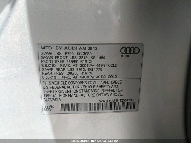 WA1LGAFE4ED001079 Audi Q7 3.0t Premium Plus