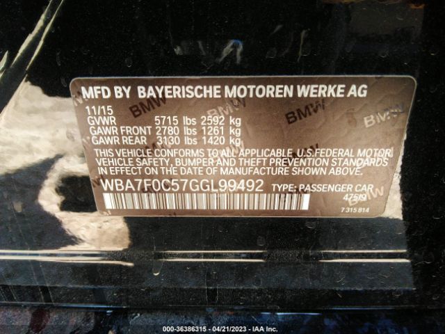 WBA7F0C57GGL99492 BMW 7 Series 750i