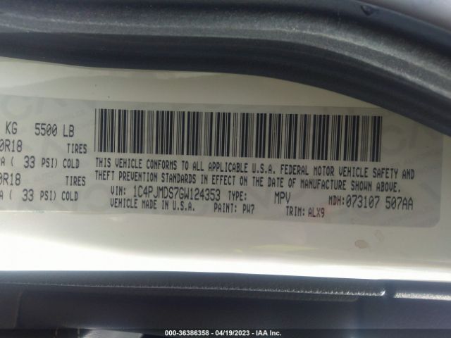 1C4PJMDS7GW124353 Jeep Cherokee Limited