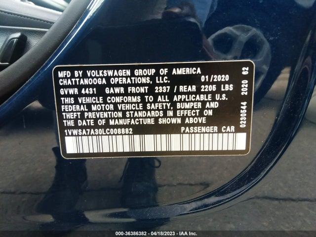 Volkswagen Passat 2.0t Se 2020 1VWSA7A30LC008882 Image 9