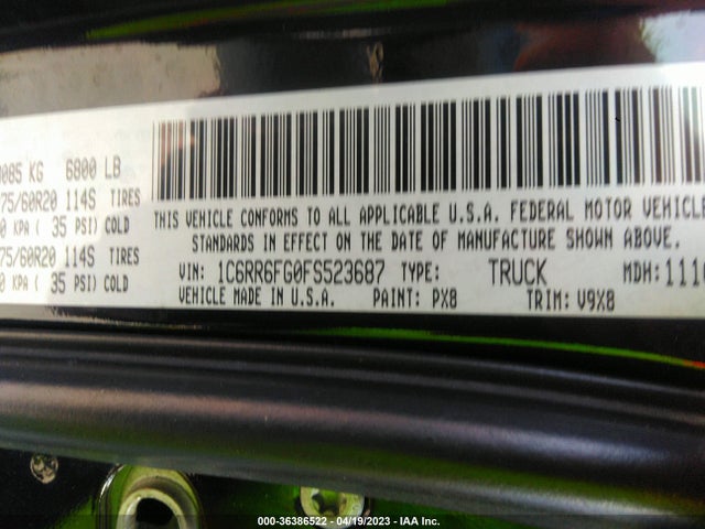 1C6RR6FG0FS523687 RAM 1500 Express