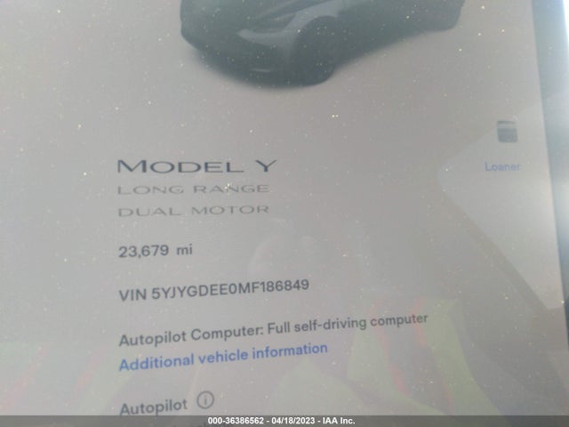 Tesla Model Y Long Range 2021 5YJYGDEE0MF186849 Image 7