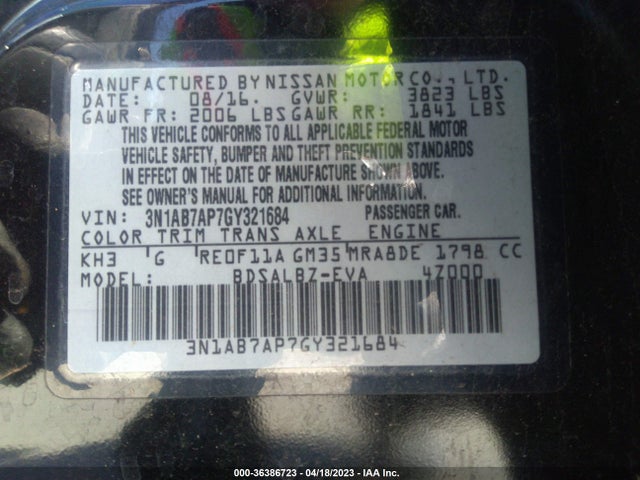 Nissan SENTRA S 2016 3N1AB7AP7GY321684 Image 11
