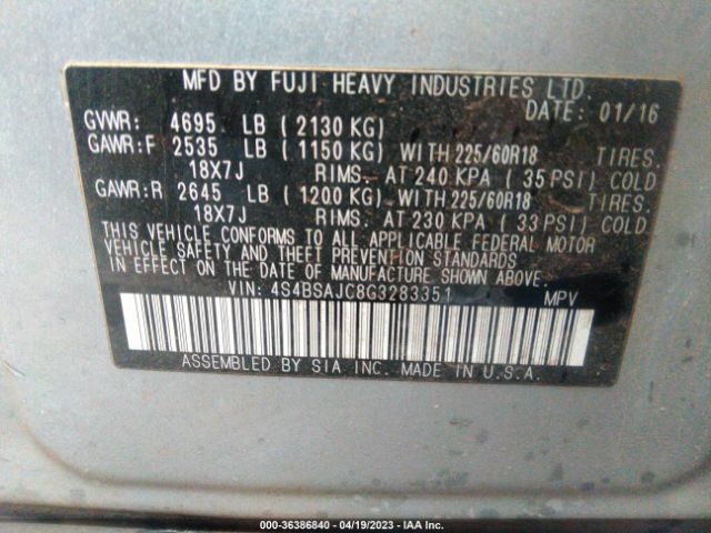 4S4BSAJC8G3283351 Subaru Outback 2.5i Limited