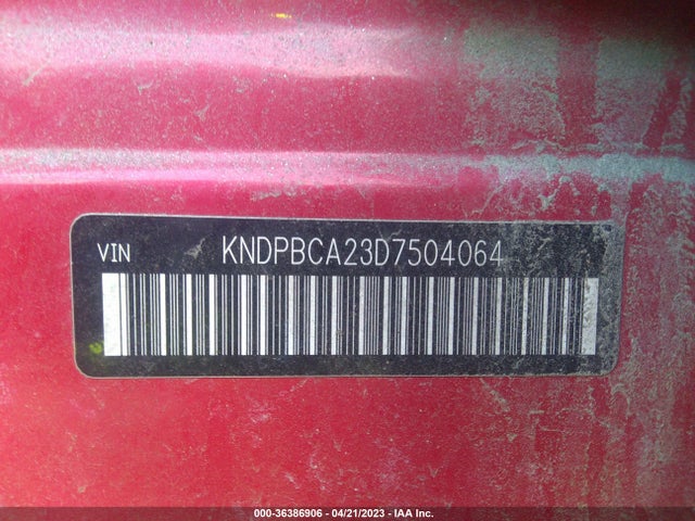 2013 KIA SPORTAGE LX VIN: KNDPBCA23D7504064