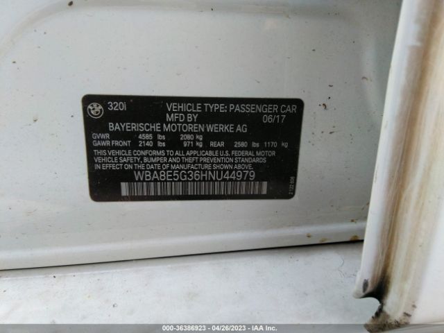 WBA8E5G36HNU44979 BMW 3 Series 320i Xdrive