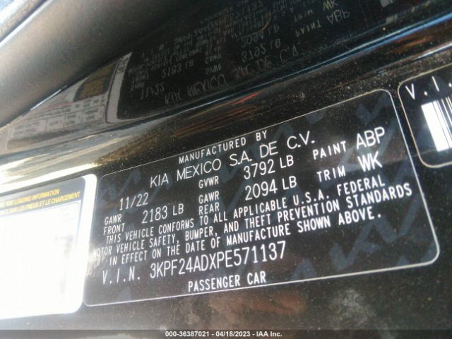 3KPF24ADXPE571137 KIA Forte Lxs