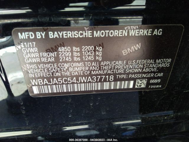 WBAJA5C54JWA37718 BMW 5 Series 530i
