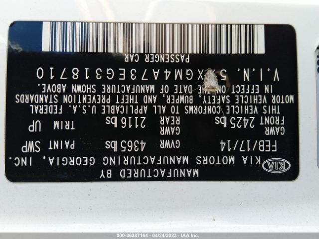 5XXGM4A73EG318710 KIA Optima Lx