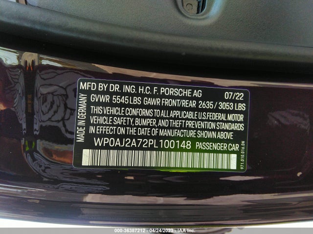 2023 Porsche Panamera, VIN: WP0AJ2A72PL100148
