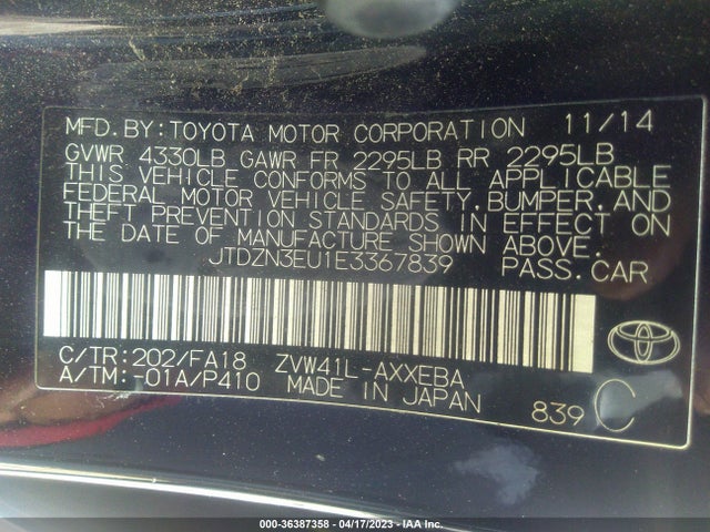 Toyota Prius V Two/three/five 2014 JTDZN3EU1E3367839 Image 10