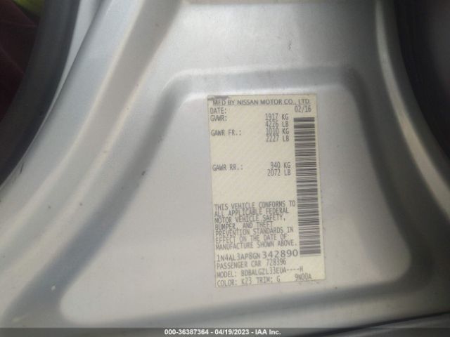 1N4AL3AP8GN342890 Nissan Altima 2.5 S