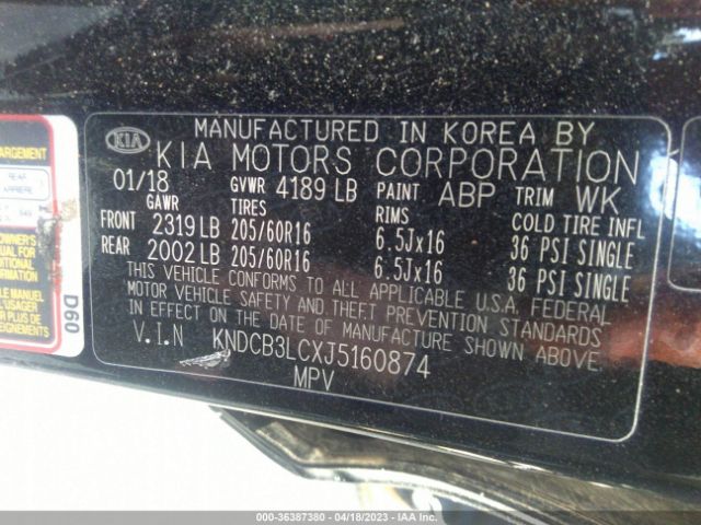 KNDCB3LCXJ5160874 KIA NIRO LX