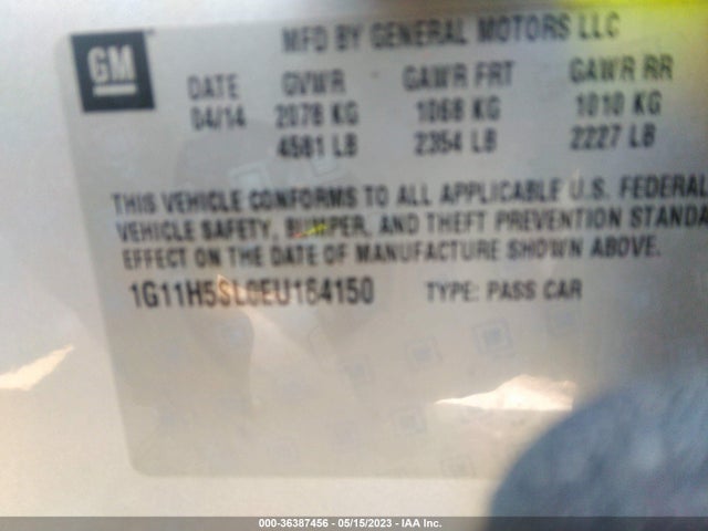 Chevrolet MALIBU LTZ 2014 1G11H5SL0EU164150 Image 10
