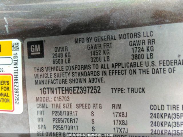 1GTN1TEH6EZ397252 GMC SIERRA 1500